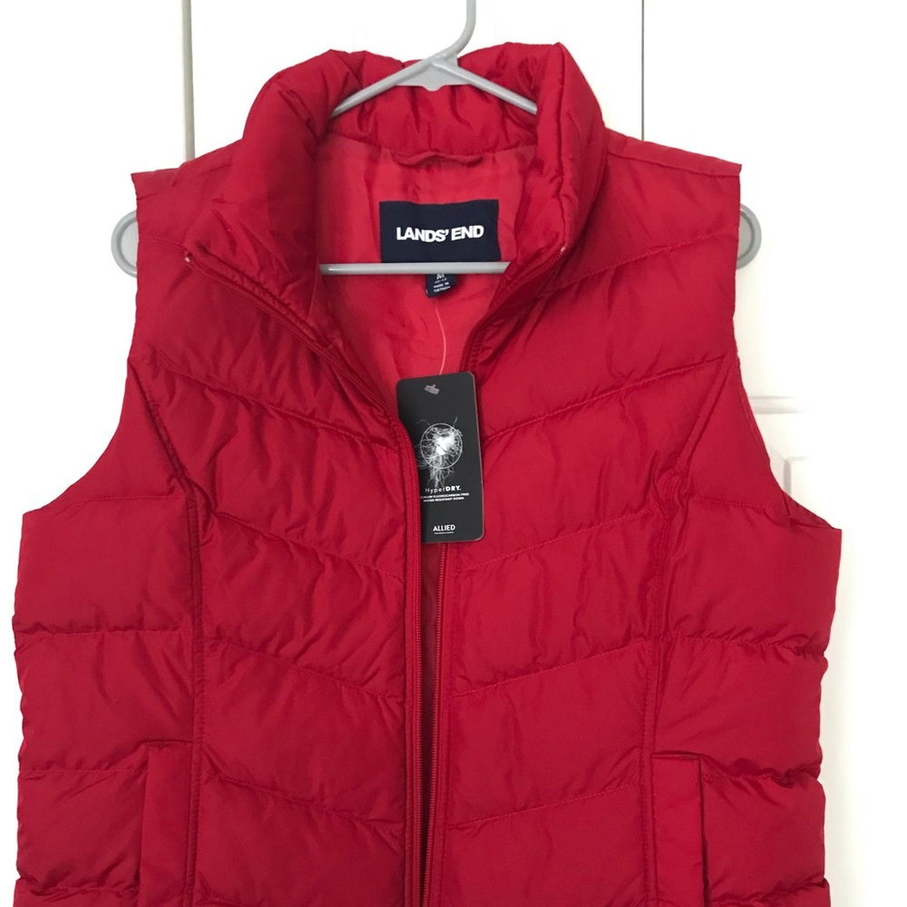 NWT red Lands End vest